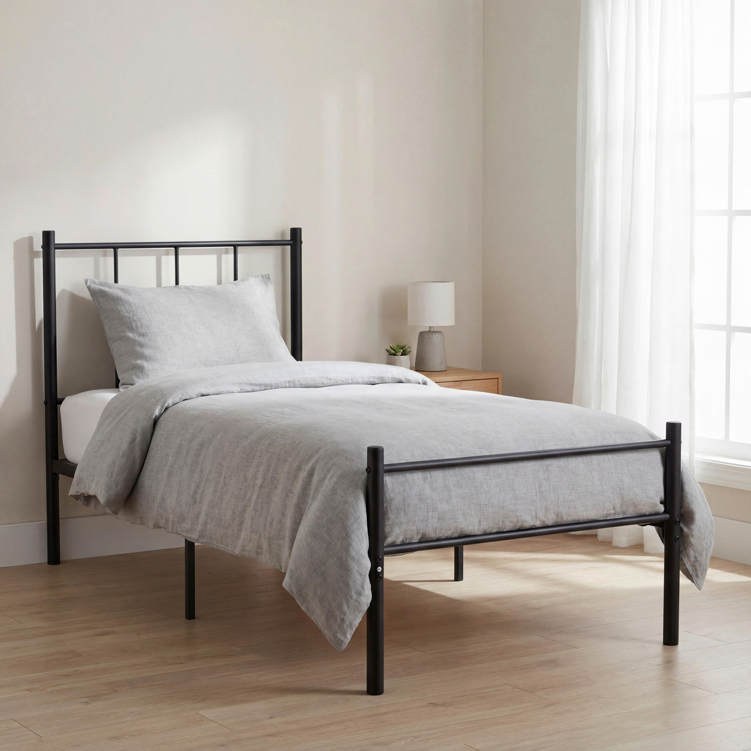 METALLBETT 90/200 cm  in Schwarz  - Schwarz, Basics, Metall (90/200cm) - Boxxx