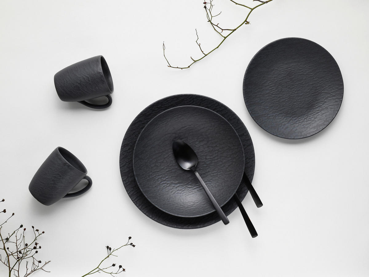 KOMPLETT SERVIS 16 delar  - svart, Trend, keramik - Creatable
