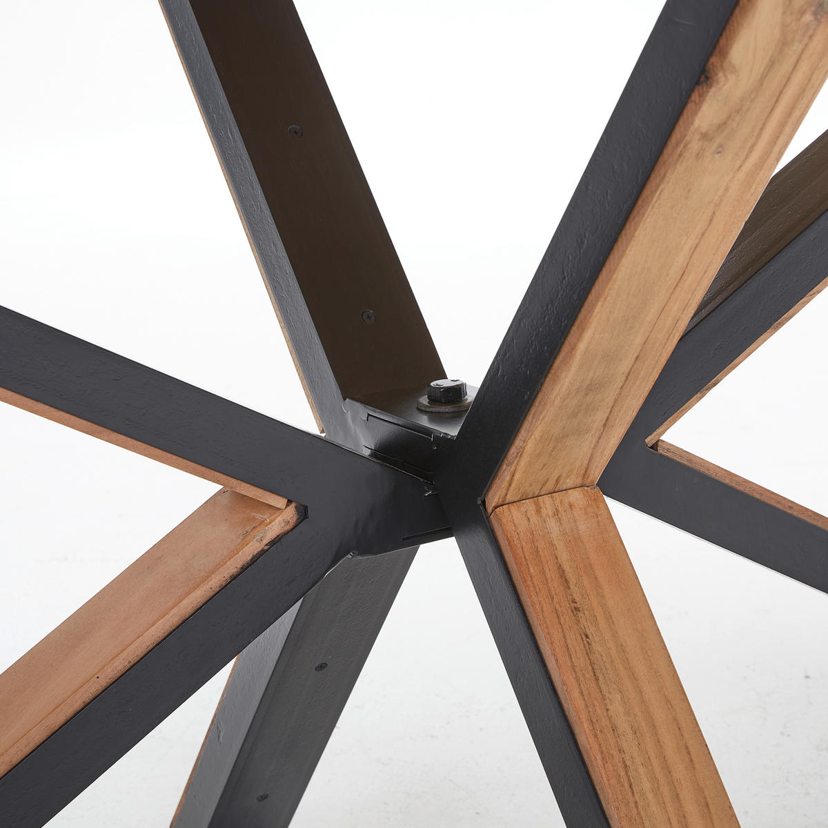 ESSTISCH Akazie vollmassiv rechteckig Akaziefarben, Schwarz  - Schwarz/Akaziefarben, Natur, Holz/Metall (180/100/76cm) - Livetastic