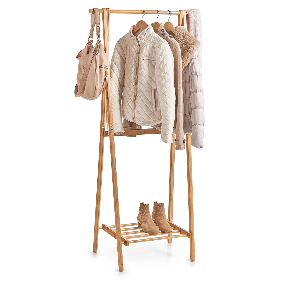 KLEIDERSTÄNDER in Naturfarben 73,5/44,5/159 cm   - Naturfarben, Basics, Holz (73,5/44,5/159cm) - Zeller Present