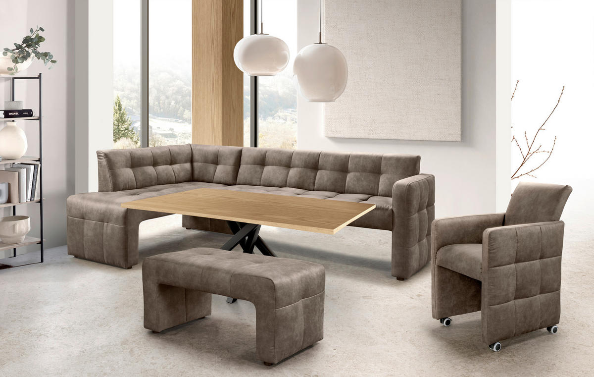 ECKBANK 245/157 cm  in Taupe  - Taupe/Schwarz, MODERN, Holz/Holzwerkstoff (245/157cm) - Livetastic