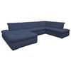 WOHNLANDSCHAFT Dunkelblau Mikrofaser  - Chromfarben/Dunkelblau, KONVENTIONELL, Textil/Metall (172/353/216cm) - MID.YOU