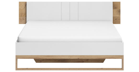 BETTANLAGE 180/200 cm  in Weiß, Eichefarben, Eiche Artisan  - Eichefarben/Weiß, Design, Holzwerkstoff/Textil (180/200cm) - Xora