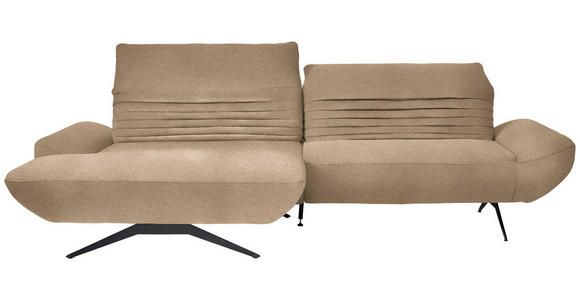 ECKSOFA  in Teddystoff Braun  170-195/280 cm  - Schwarz/Braun, Design, Textil/Metall (170-195/280cm) - Dieter Knoll