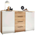 SIDEBOARD  in 180/104/43 cm  - Schieferfarben/Eiche Bianco, Basics, Glas/Holzwerkstoff (180/104/43cm) - Dieter Knoll
