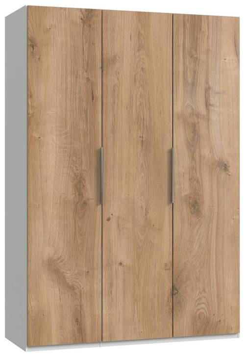 DREHTÜRENSCHRANK in Weiss, Eichefarben  - Chromfarben/Weiss, Modern, Holzwerkstoff (150/216/58cm) - MID.YOU