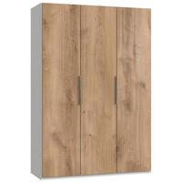 DREHTÜRENSCHRANK in Weiss, Eichefarben  - Chromfarben/Weiss, Modern, Holzwerkstoff (150/216/58cm) - MID.YOU