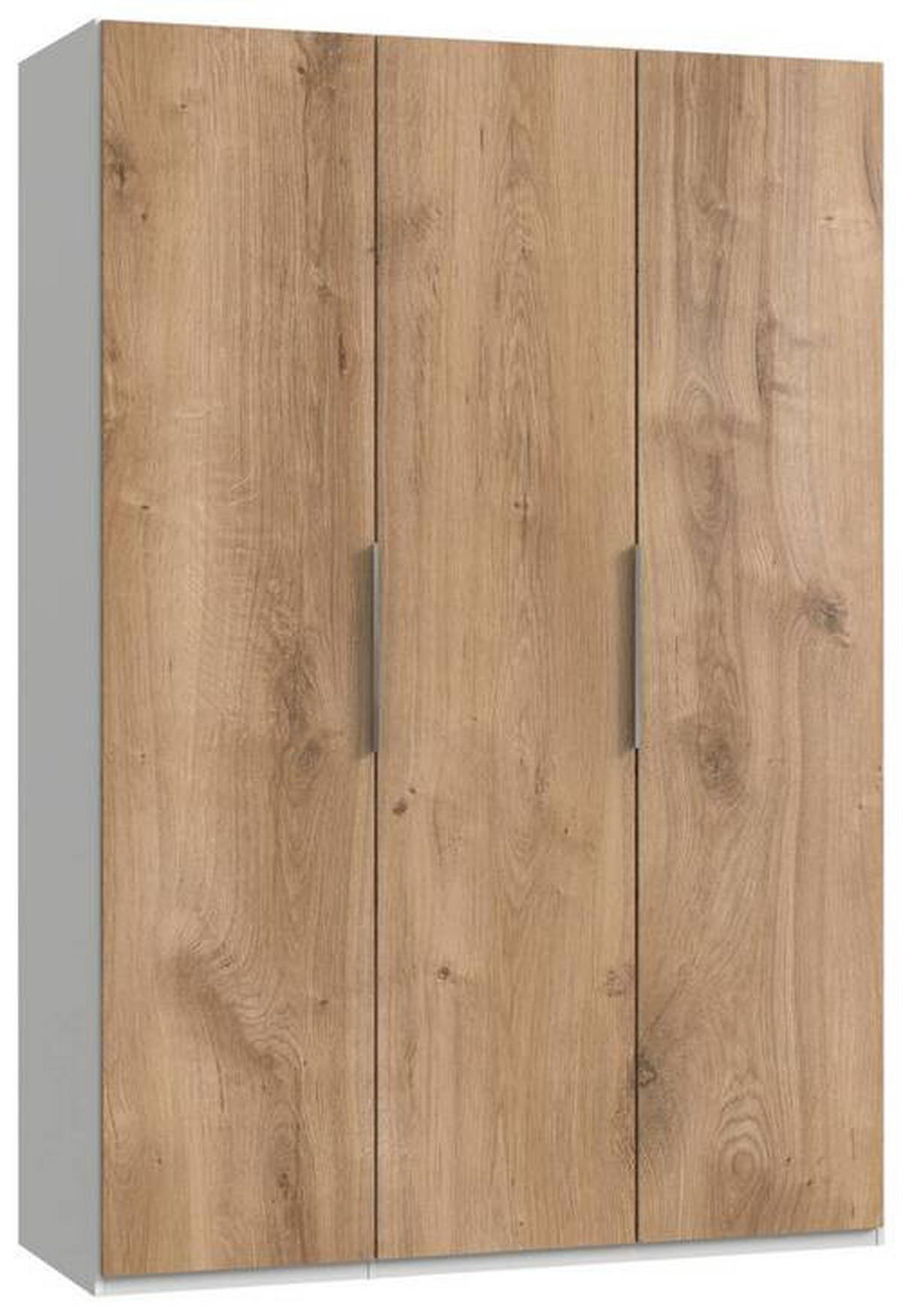 DREHTÜRENSCHRANK in Weiss, Eichefarben  - Chromfarben/Weiss, Modern, Holzwerkstoff (150/216/58cm) - MID.YOU