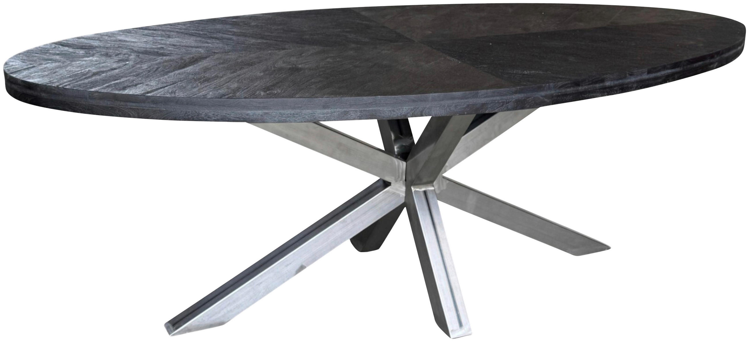 MATBORD i trä, metall 220/110/76 cm   - svart/naturfärgad, Trend, metall/trä (220/110/76cm) - Ambia Home