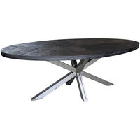 ESSTISCH in Holz, Metall 220/110/76 cm  - Schwarz/Naturfarben, Trend, Holz/Metall (220/110/76cm) - Ambia Home
