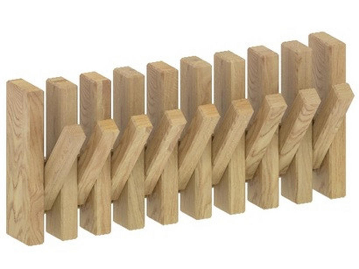 BARRE DE CROCHETS  in Eiche massiv Eichefarben  - Eichefarben, Natur, Holz (38/17/5,1cm) - Linea Natura