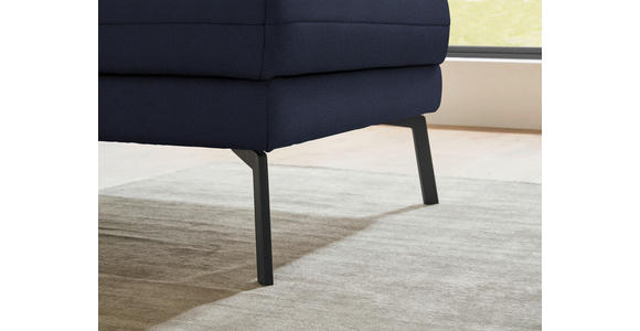 ECKSOFA  in Flachgewebe Blau Armteilverstellung, Relaxfunktion, Drehsitzfunktion  255-365/175-224 cm  - Blau/Schwarz, Design, Textil/Metall (255-365/175-224cm) - Dieter Knoll