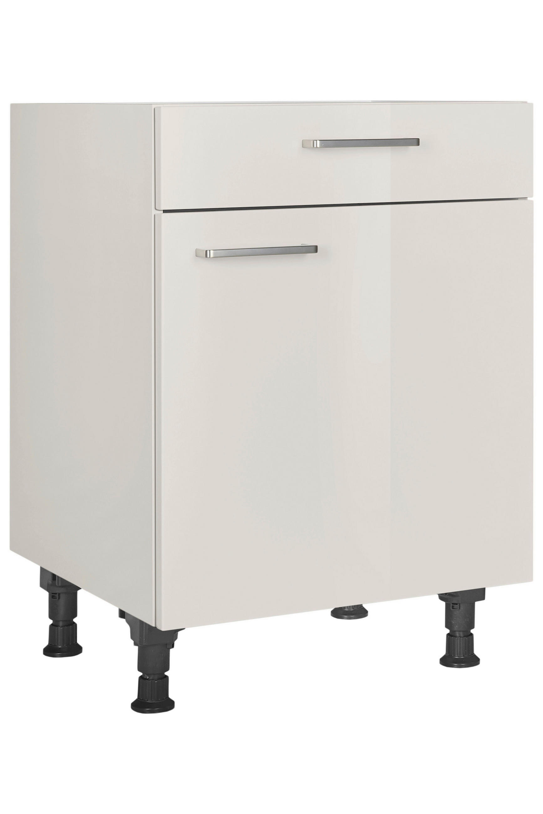 SCHUBKASTENUNTERSCHRANK 60/87/56 cm  in Hellgrau  - Edelstahlfarben/Hellgrau, MODERN, Holzwerkstoff/Metall (60/87/56cm) - Nobilia