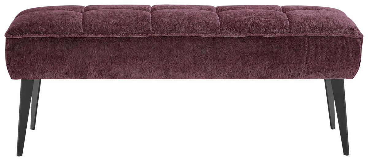 SITZBANK 133/54/47 cm Webstoff Bordeaux Metall  - Bordeaux/Schwarz, MODERN, Textil/Metall (133/54/47cm) - Welnova