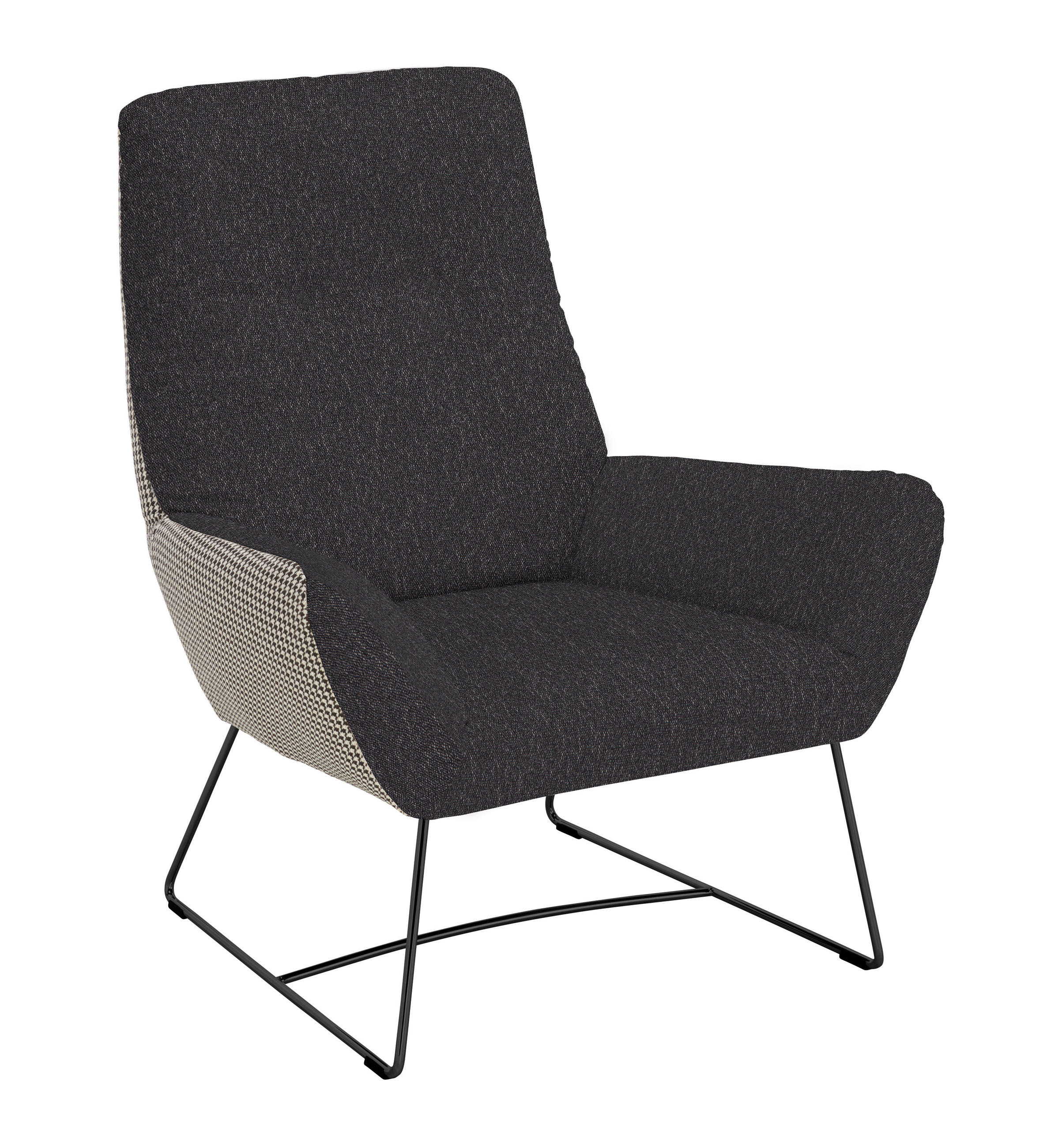 SESSEL in Flachgewebe Grau  - Schwarz/Grau, Design, Textil/Metall (82/102/81cm) - Pure Home Lifestyle