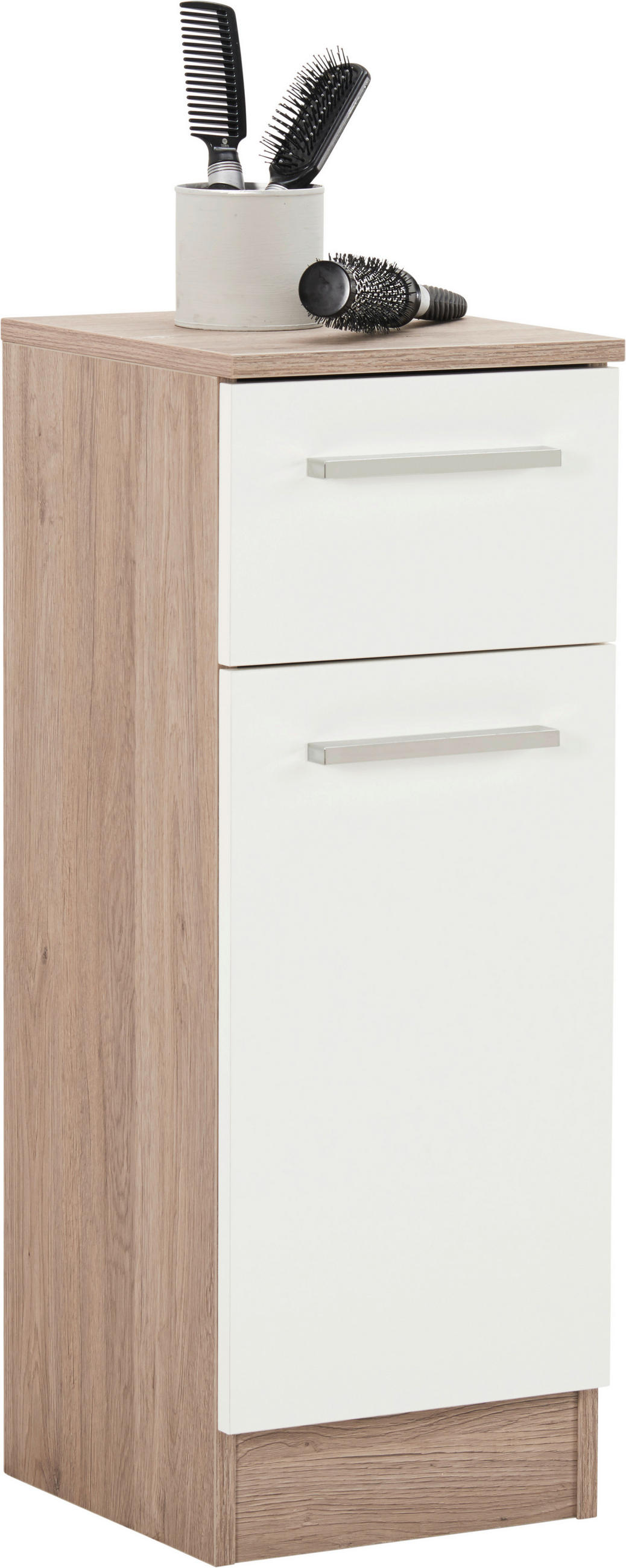 UNTERSCHRANK 30/81/33 cm   - Chromfarben/Eichefarben, KONVENTIONELL, Holzwerkstoff/Metall (30/81/33cm) - Carryhome