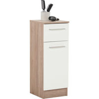 UNTERSCHRANK 30/81/33 cm   - Chromfarben/Eichefarben, KONVENTIONELL, Holzwerkstoff/Metall (30/81/33cm) - Carryhome