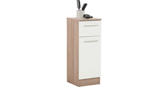 UNTERSCHRANK 30/81/33 cm - Chromfarben/Eichefarben, KONVENTIONELL, Holzwerkstoff/Metall (30/81/33cm) - Carryhome