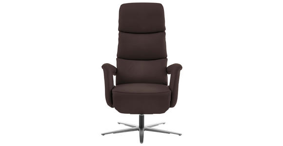 RELAXSESSEL in Leder Braun  - Edelstahlfarben/Braun, Design, Leder/Metall (76/119/86cm) - Dieter Knoll