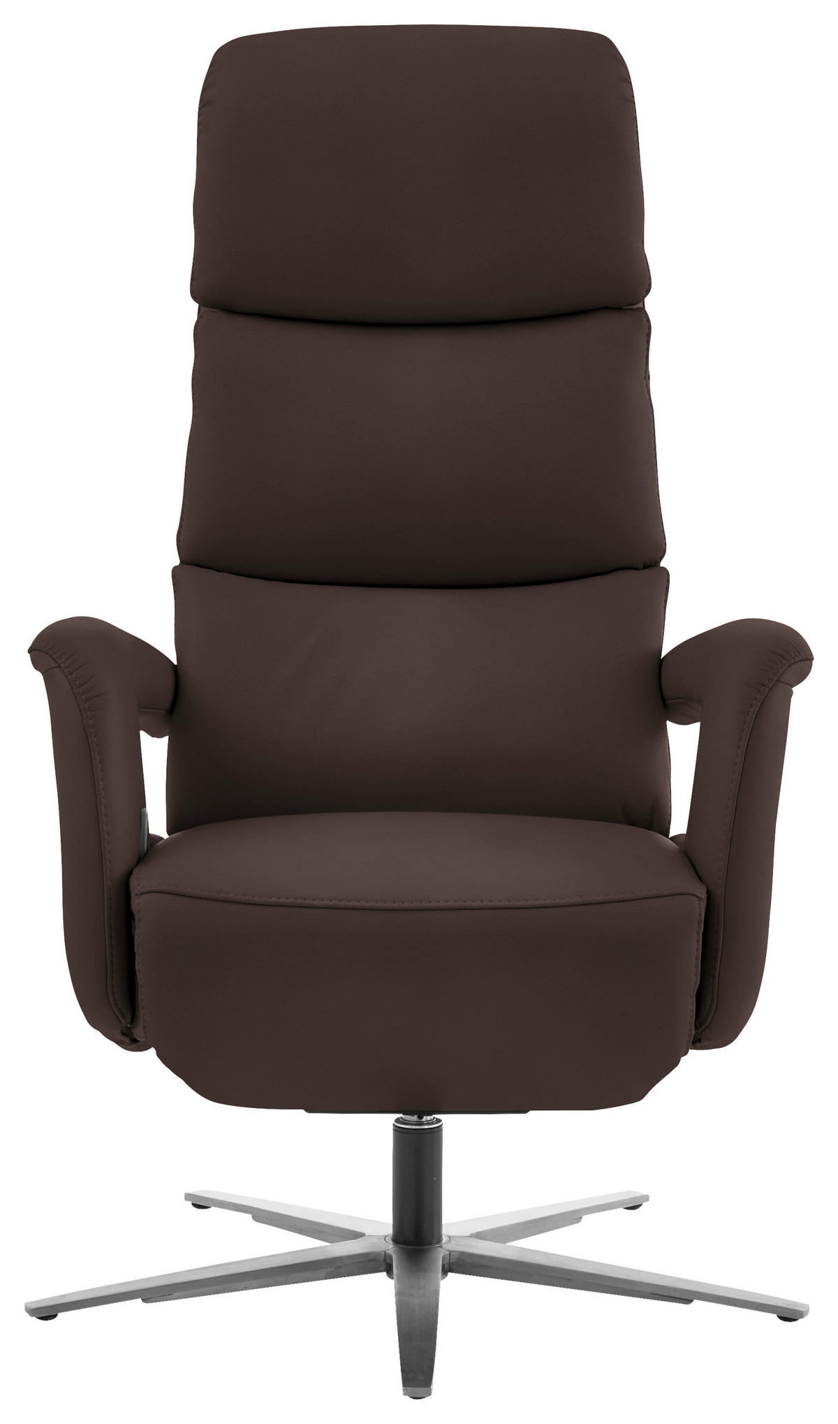 RELAXSESSEL in Leder Braun  - Edelstahlfarben/Braun, Design, Leder/Metall (76/119/86cm) - Dieter Knoll