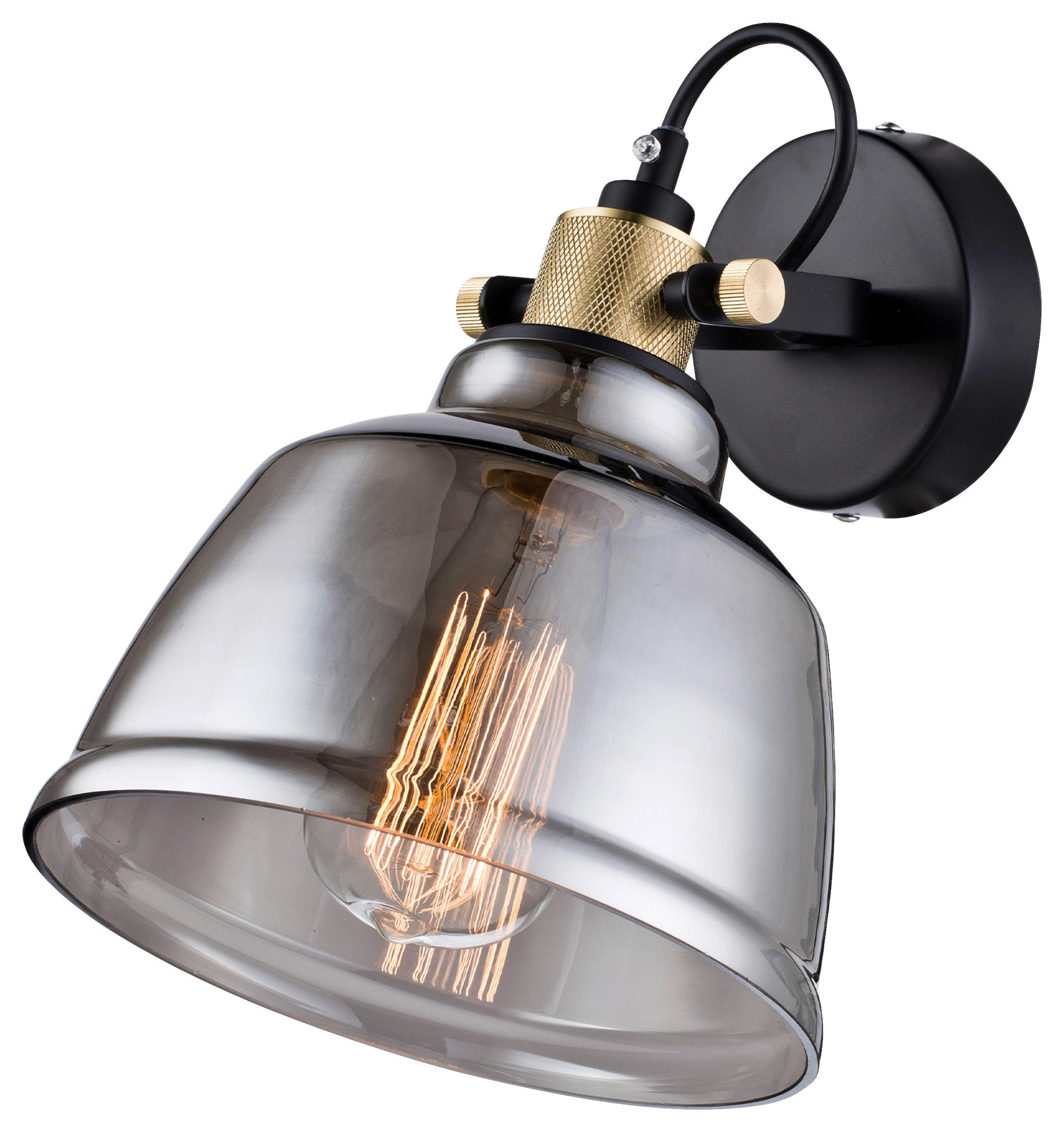WANDLEUCHTE - Messingfarben/Schwarz, Trend, Glas/Metall (20/27/25cm) - MAYTONI