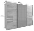 SCHWEBETÜRENSCHRANK 270/210/64 cm 3-türig  - Eichefarben/Graphitfarben, Basics, Glas/Holzwerkstoff (270/210/64cm) - MID.YOU