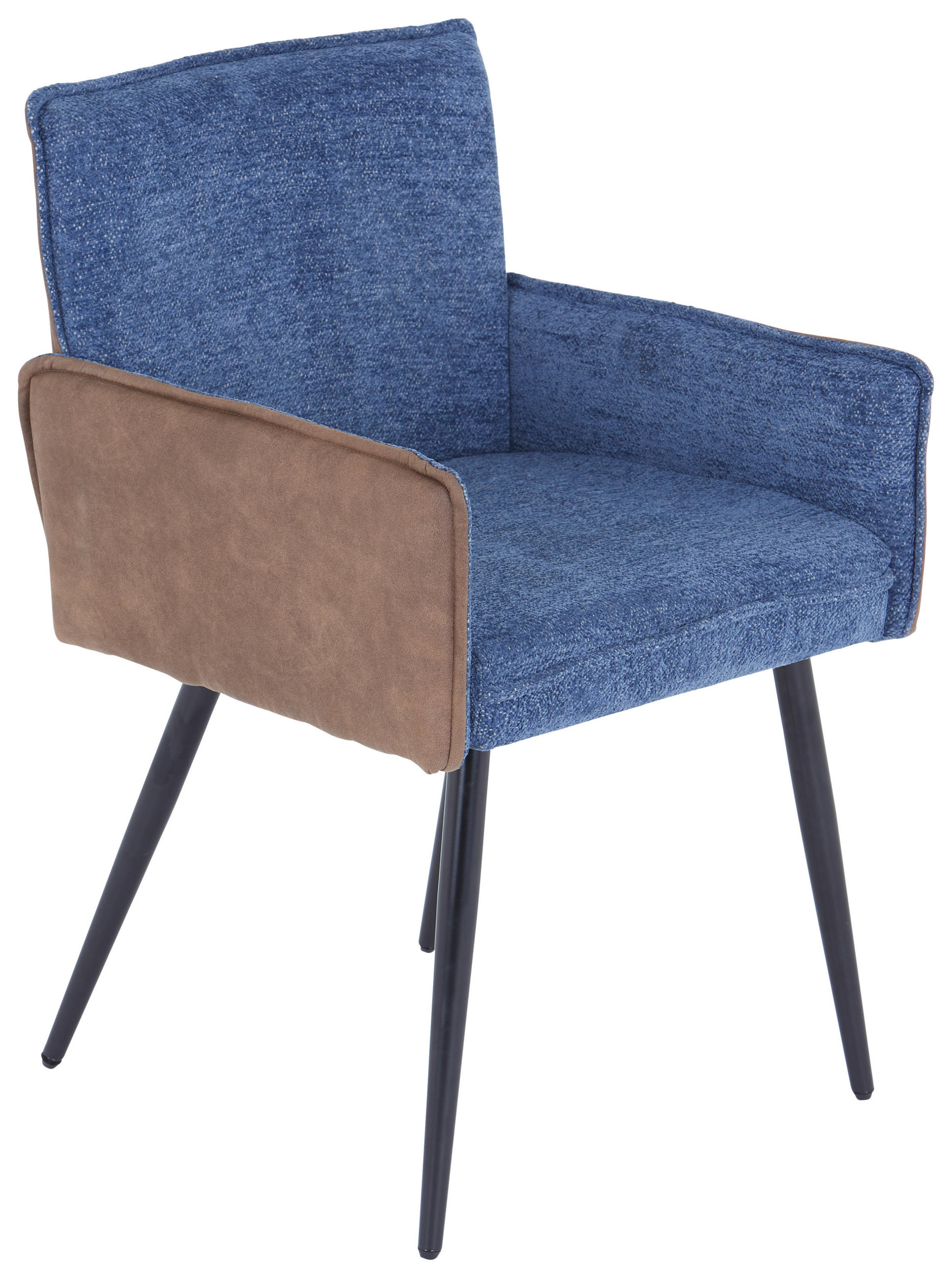Armlehnstuhl Cory Blau/Braun Gepolstert