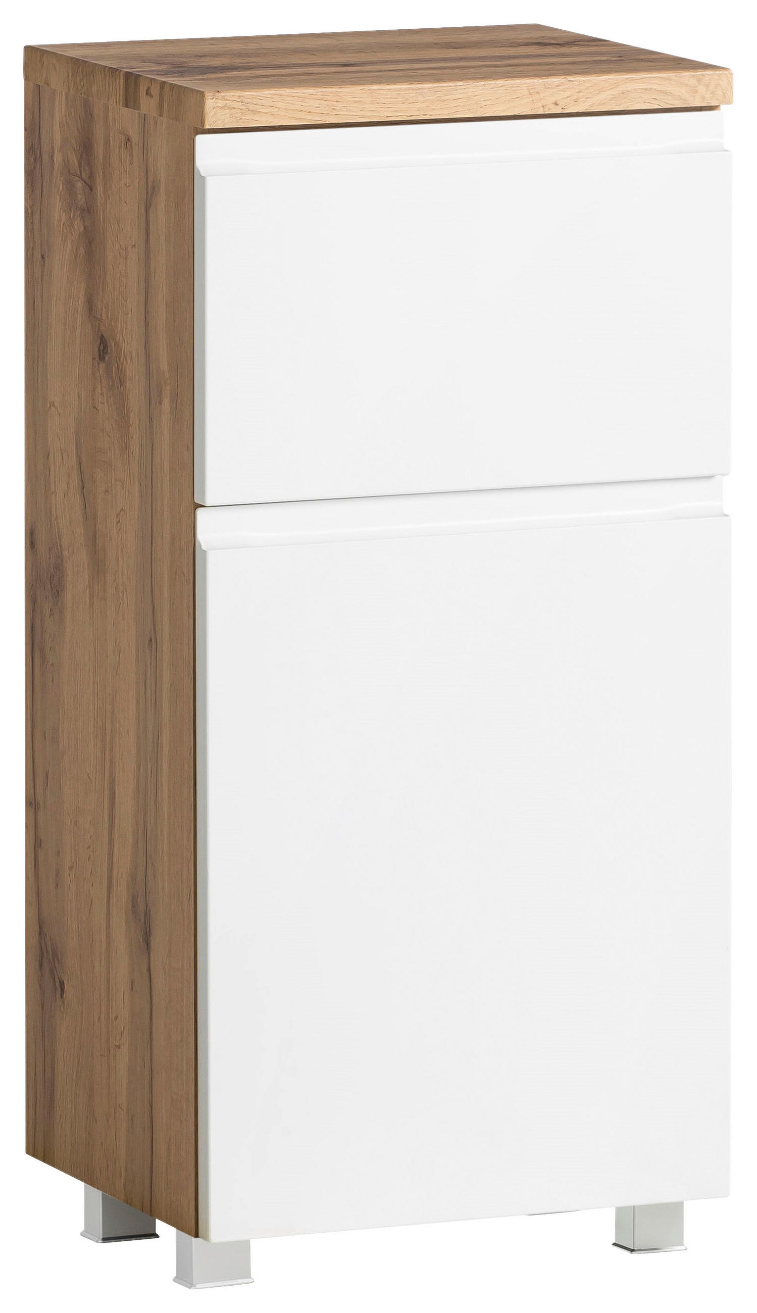 UNTERSCHRANK  - Weiss/Eiche Wotan, Modern, Holzwerkstoff (40/79/35cm) - Held