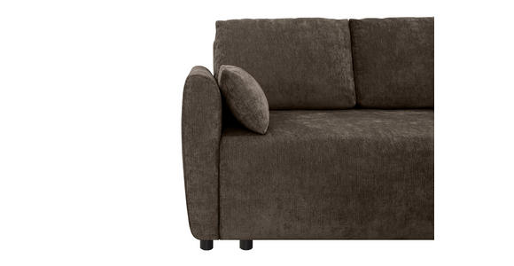 SCHLAFSOFA Chenille Dunkelbraun  - Dunkelbraun/Schwarz, KONVENTIONELL, Kunststoff/Textil (161/90/108cm) - Carryhome