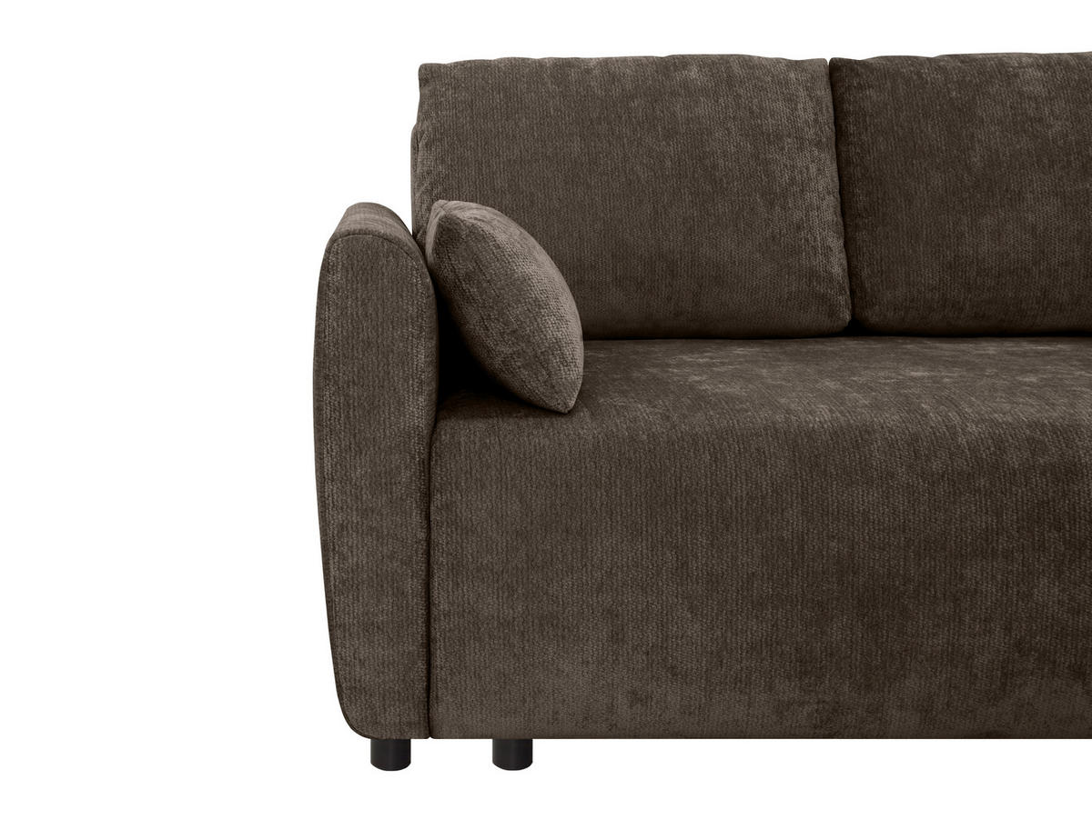 SCHLAFSOFA  in Chenille Dunkelbraun  - Dunkelbraun/Schwarz, KONVENTIONELL, Kunststoff/Textil (161/90/108cm) - Carryhome