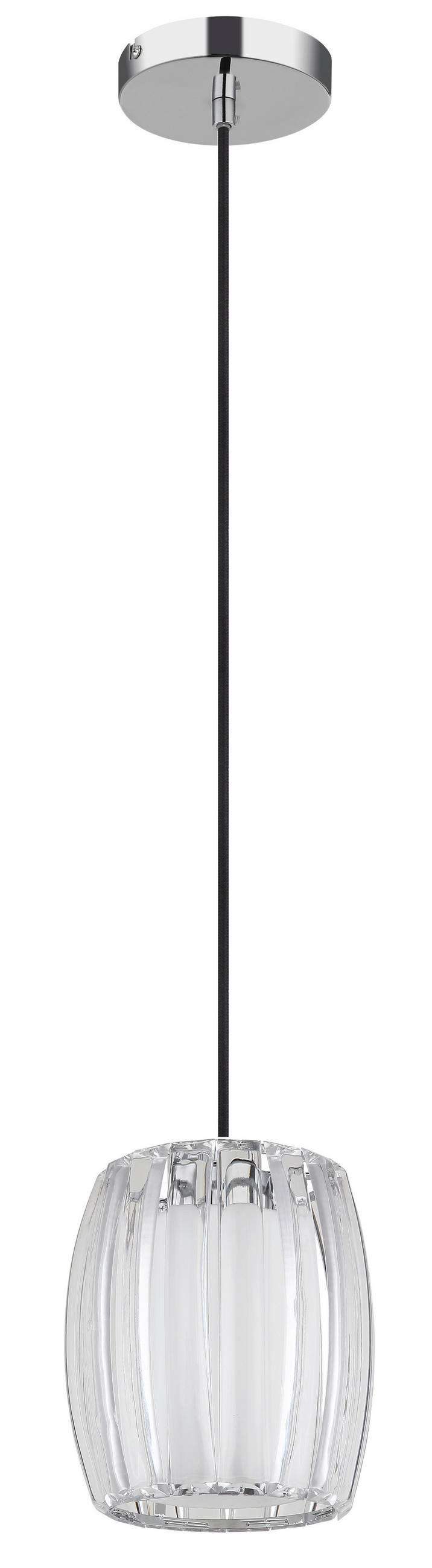 ZÁVĚSNÉ SVÍTIDLO, 18/120 cm  - černá/čiré, Design, kov/textil (18/120cm) - Globo