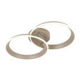 LED-DECKENLEUCHTE Velora 53,5/33/9,3 cm  - Sandfarben, Design, Kunststoff/Metall (53,5/33/9,3cm) - Dieter Knoll