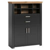 HIGHBOARD  in 104,5/142,6/42,2 cm  - Graphitfarben/Eiche Artisan, Design, Holzwerkstoff/Metall (104,5/142,6/42,2cm) - SetOne by Musterring