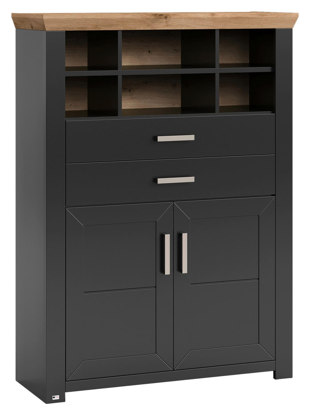 HIGHBOARD  in 104,5/142,6/42,2 cm  - Graphitfarben/Eiche Artisan, Design, Holzwerkstoff/Metall (104,5/142,6/42,2cm) - SetOne by Musterring