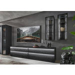 WOHNWAND  in Anthrazit  308/204/49 cm  - Anthrazit/Schwarz, Design, Glas/Holz (308/204/49cm) - Johann Jakob