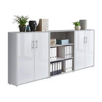 AKTENSCHRANK Grau, Weiß Hochglanz  - Weiß Hochglanz/Grau, MODERN, Holzwerkstoff (253,2/113,6/33cm) - MID.YOU