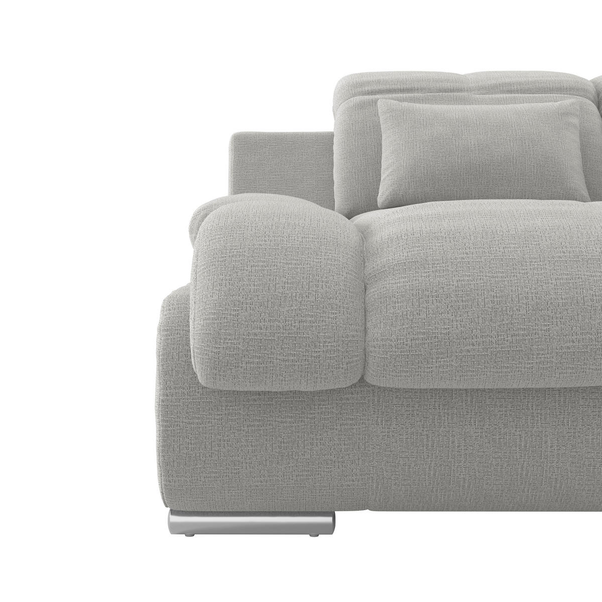 WOHNLANDSCHAFT MULTI Grau Chenille  - Chromfarben/Grau, MODERN, Textil/Metall (184/345/228cm) - Livetastic