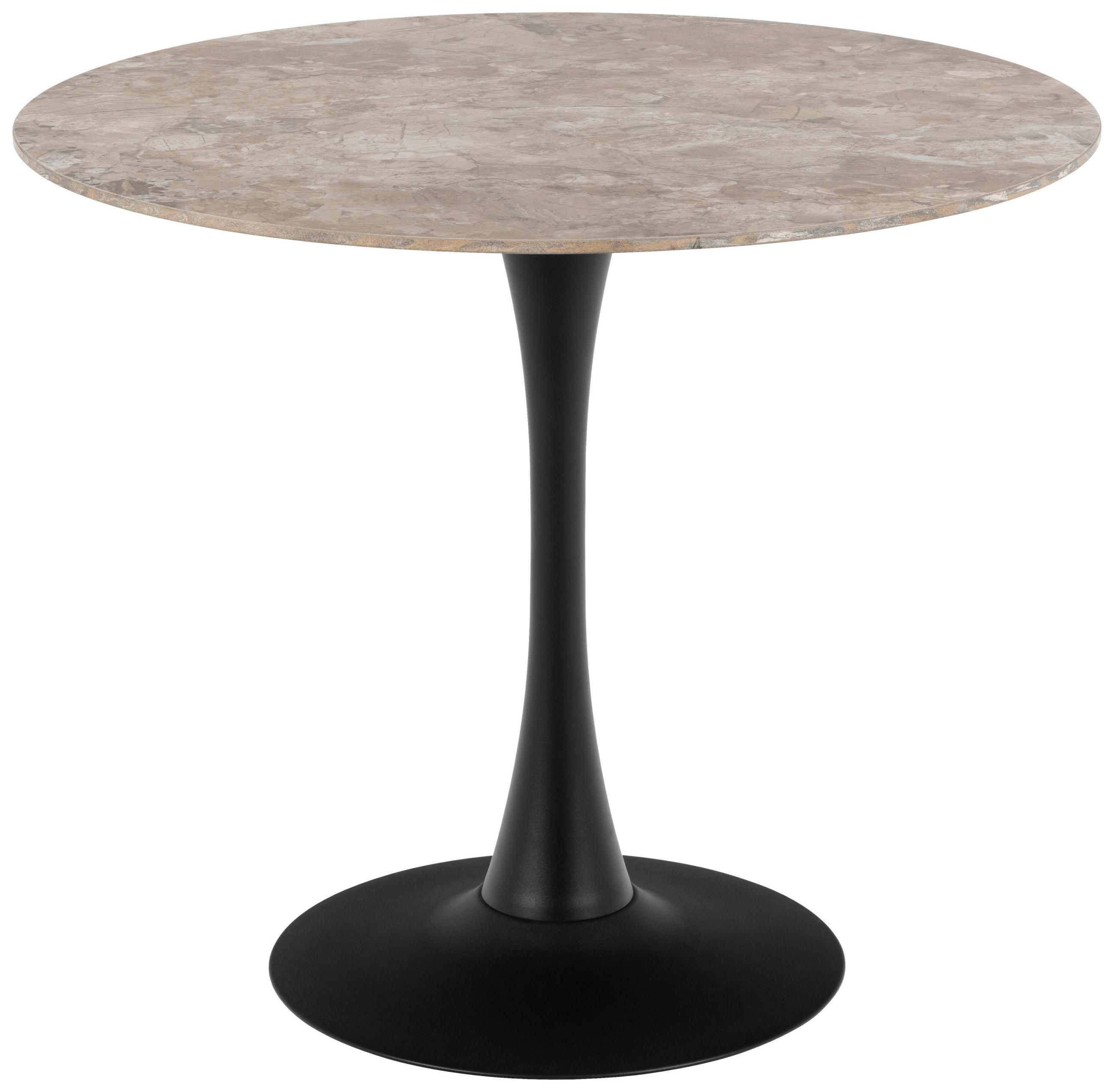 ESSTISCH in Metall, Keramik 90/90/75 cm  - Schwarz/Braun, Basics, Keramik/Metall (90/90/75cm) - MID.YOU