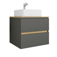 BADEZIMMER 2-teilig  in  - Honigeiche/Anthrazit, Trend, Keramik/Holzwerkstoff (60/67/51cm) - MID.YOU