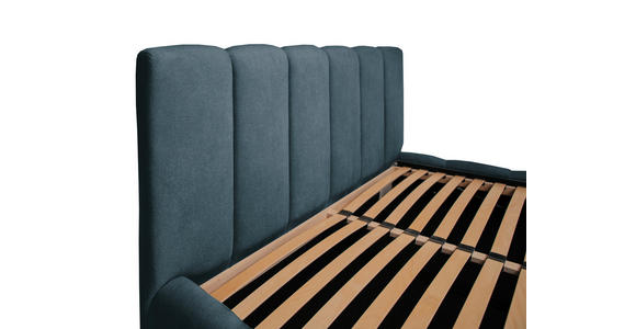 POLSTERBETT Lattenrost, Bettkasten Dunkelblau 140/200 cm  - Schwarz/Dunkelblau, KONVENTIONELL, Holz/Kunststoff (140/200cm) - Carryhome