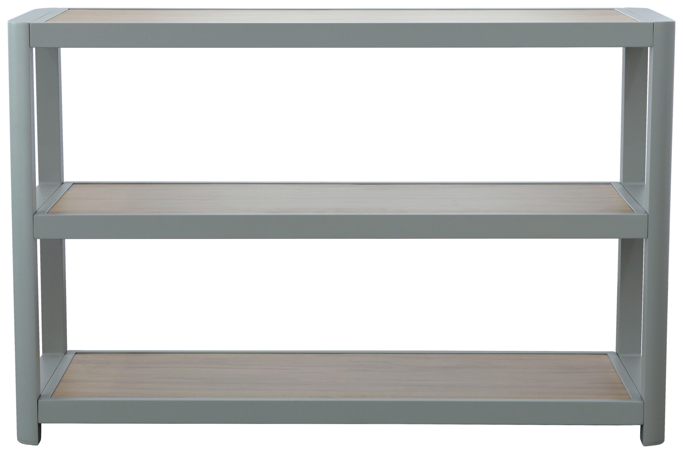 REGAL Hellgrau, Teakfarben  - Hellgrau/Teakfarben, Design, Metall (135,5/87,5/48.5cm) - Ambia Garden