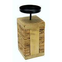 KERZENHALTER - ROMANTIK / LANDHAUS, Naturmaterialien/Metall (8/19/8cm) - X-Mas