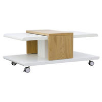 KONFERENČNÍ STOLEK, bílá, divoký dub, kompozitní dřevo, 110/66/45 cm - bílá/divoký dub, Konvenční, kompozitní dřevo/plast (110/66/45cm) - MID.YOU