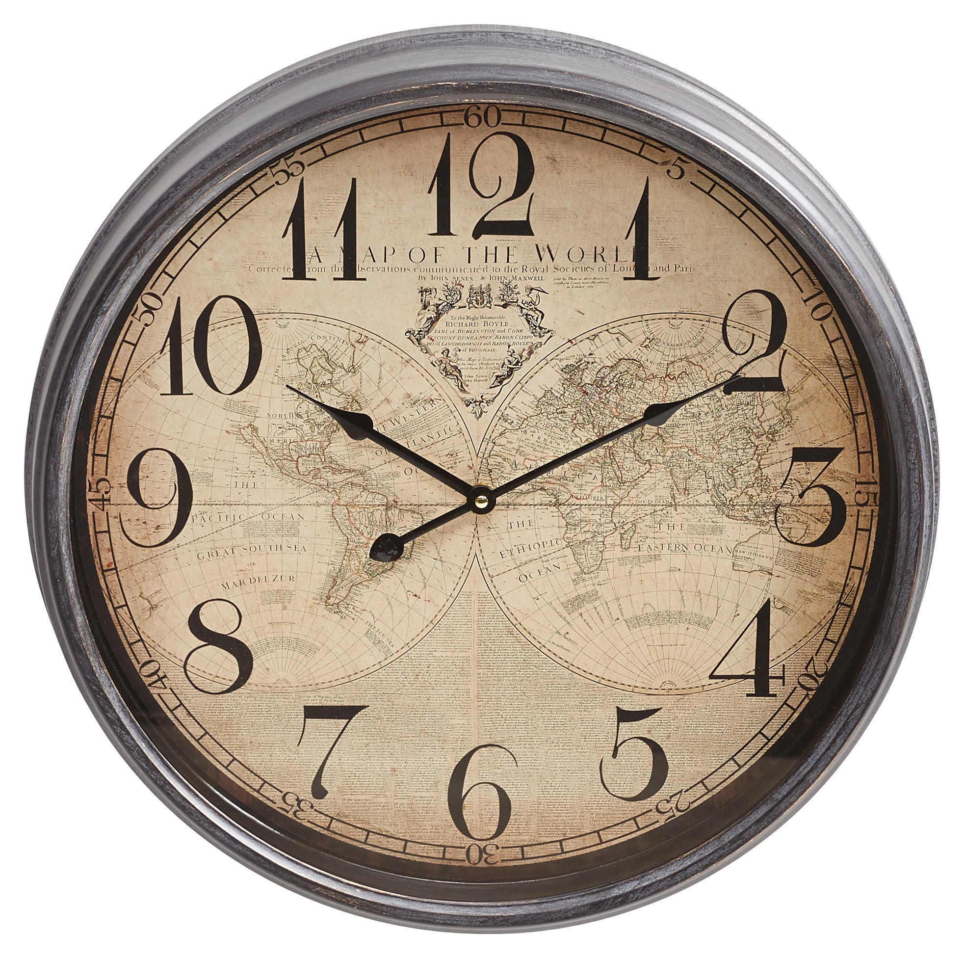 WANDUHR Braun  - Braun, Basics, Glas/Papier (51cm) - Ambia Home