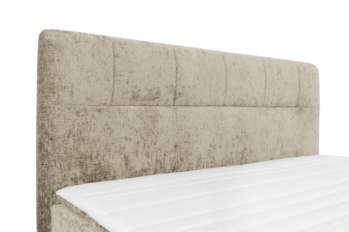 BOXSPRINGBETT 180/200 cm  in Hellbraun  - Hellbraun/Schwarz, Design, Textil/Metall (180/200cm) - Esposa