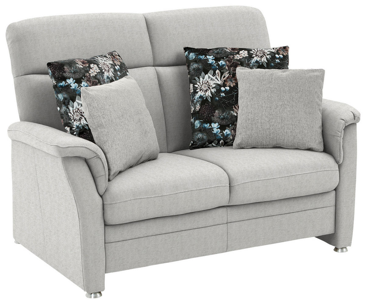 2-SITZER-SOFA Flachgewebe Ecru  - Ecru/Alufarben, Konventionell, Textil/Metall (142/100/89cm) - Beldomo Comfort