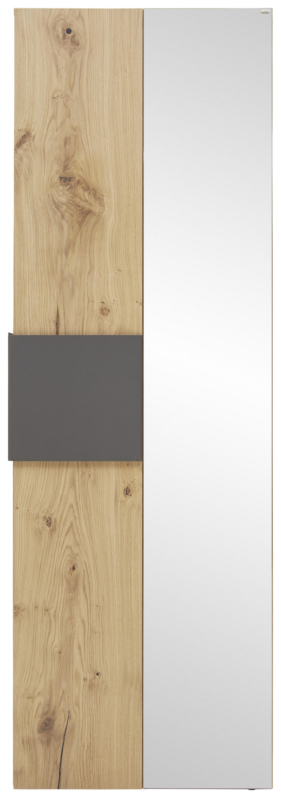GARDEROBENSCHRANK  in 65,2/194/43,5 cm  - Eichefarben/Anthrazit, Natur, Glas/Holz (65,2/194/43,5cm) - Voglauer
