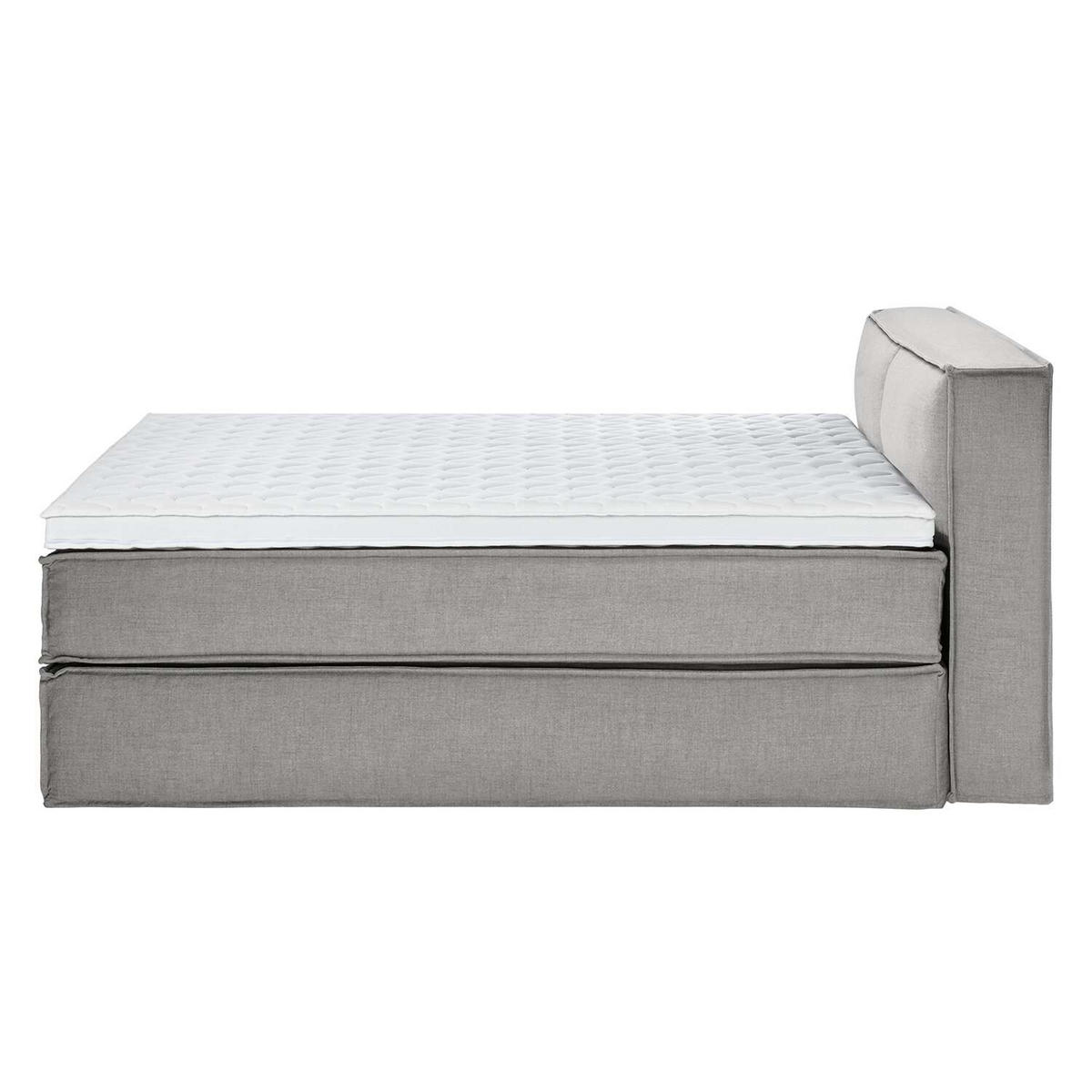 BOXSPRINGBETT 180/220 cm  in Hellgrau  - Hellgrau/Schwarz, Design, Textil (180/220cm) - home24