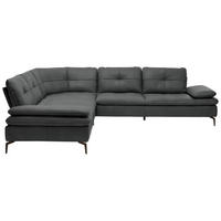 ECKSOFA Echtleder Anthrazit  - Weiss/Anthrazit, Design, Leder/Metall (298/298cm) - Chilliano