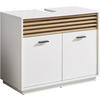 WASCHBECKENUNTERSCHRANK 80/64/40 cm  - Eichefarben/Schwarz, KONVENTIONELL, Holzwerkstoff/Kunststoff (80/64/40cm) - home24